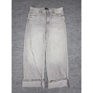 Les Copains Baggy Cuffed Jeans EURO 44 IT 48 (FITS 35 x 27) Black Faded Denim